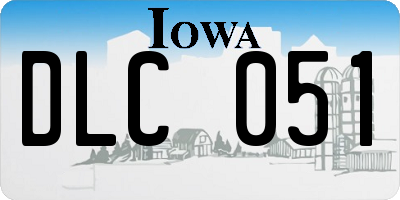 IA license plate DLC051