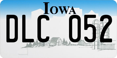 IA license plate DLC052