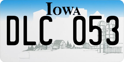 IA license plate DLC053