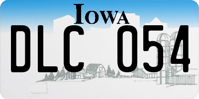 IA license plate DLC054