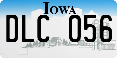 IA license plate DLC056