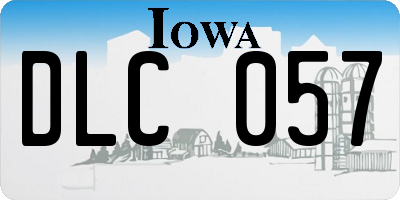 IA license plate DLC057