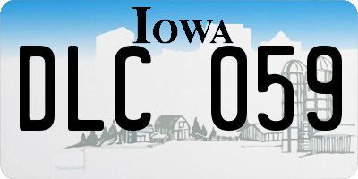 IA license plate DLC059