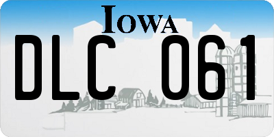 IA license plate DLC061