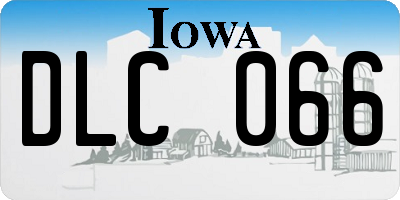 IA license plate DLC066