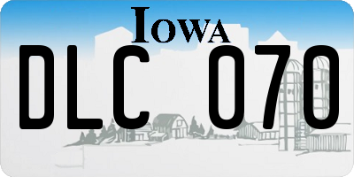IA license plate DLC070