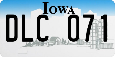 IA license plate DLC071