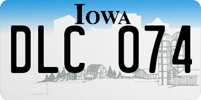 IA license plate DLC074