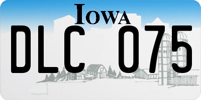 IA license plate DLC075