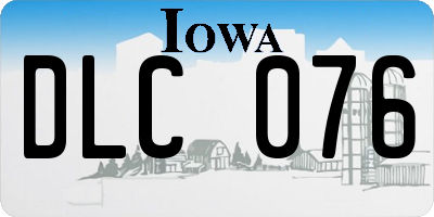IA license plate DLC076