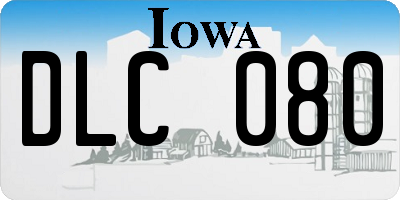 IA license plate DLC080