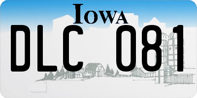 IA license plate DLC081