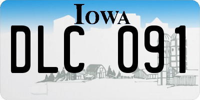 IA license plate DLC091