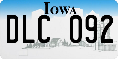 IA license plate DLC092