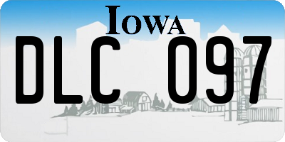 IA license plate DLC097