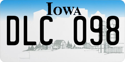 IA license plate DLC098