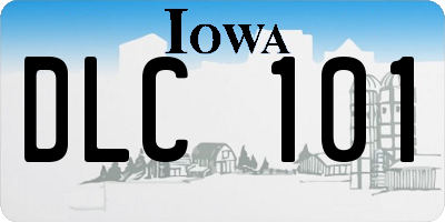 IA license plate DLC101