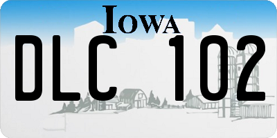 IA license plate DLC102