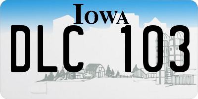 IA license plate DLC103