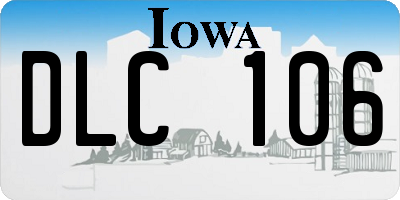 IA license plate DLC106