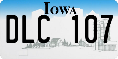 IA license plate DLC107