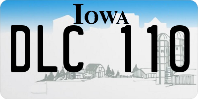 IA license plate DLC110