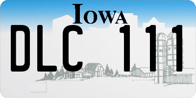 IA license plate DLC111