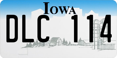 IA license plate DLC114