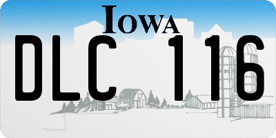 IA license plate DLC116