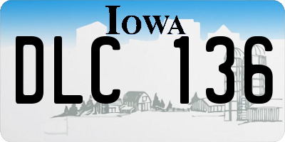 IA license plate DLC136
