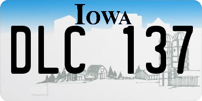 IA license plate DLC137