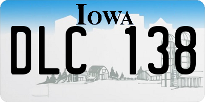 IA license plate DLC138