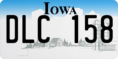 IA license plate DLC158