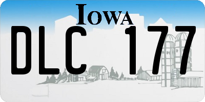 IA license plate DLC177