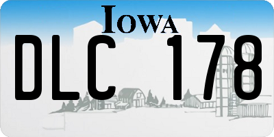 IA license plate DLC178