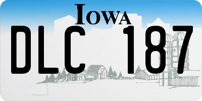 IA license plate DLC187