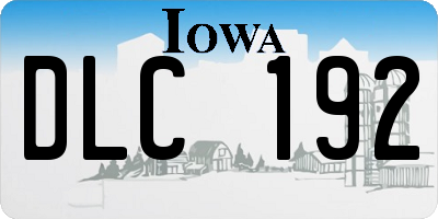 IA license plate DLC192