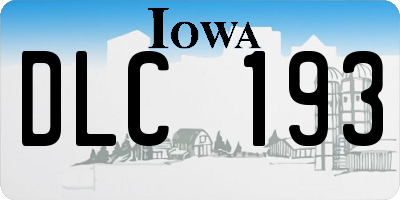 IA license plate DLC193