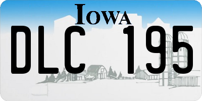 IA license plate DLC195