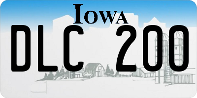 IA license plate DLC200