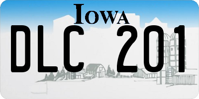 IA license plate DLC201