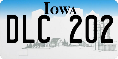 IA license plate DLC202