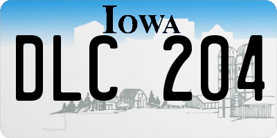 IA license plate DLC204