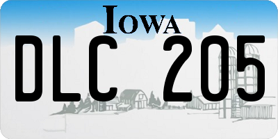 IA license plate DLC205