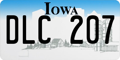 IA license plate DLC207