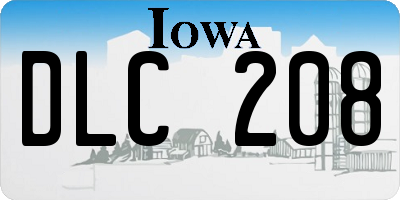 IA license plate DLC208
