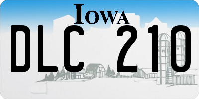 IA license plate DLC210
