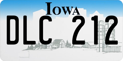 IA license plate DLC212