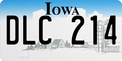 IA license plate DLC214