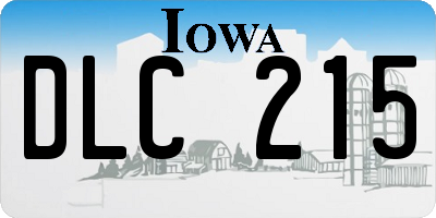 IA license plate DLC215